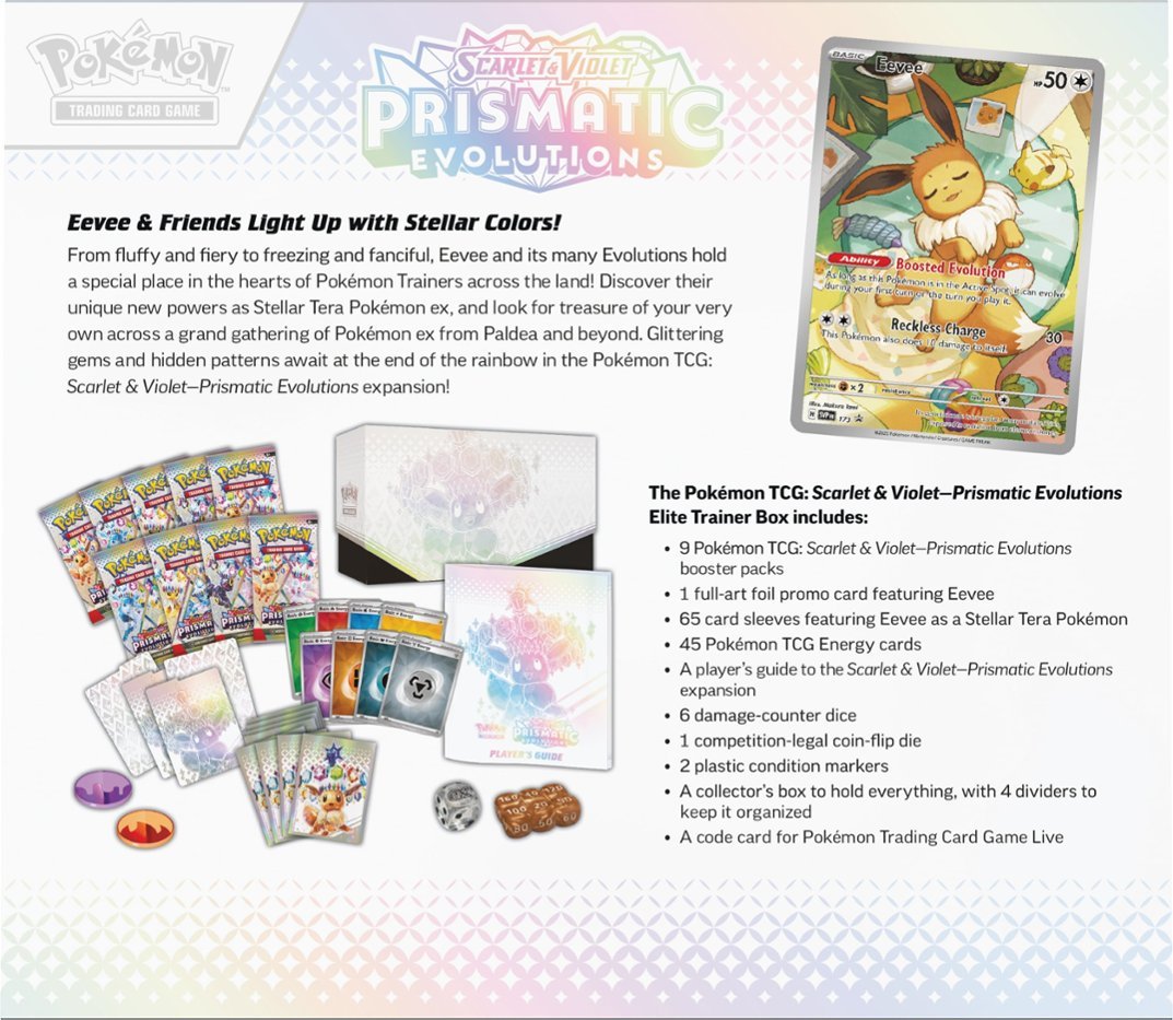 Pokemon TCG - Scarlet & Violet: Prismatic Evolutions Elite Trainer Box