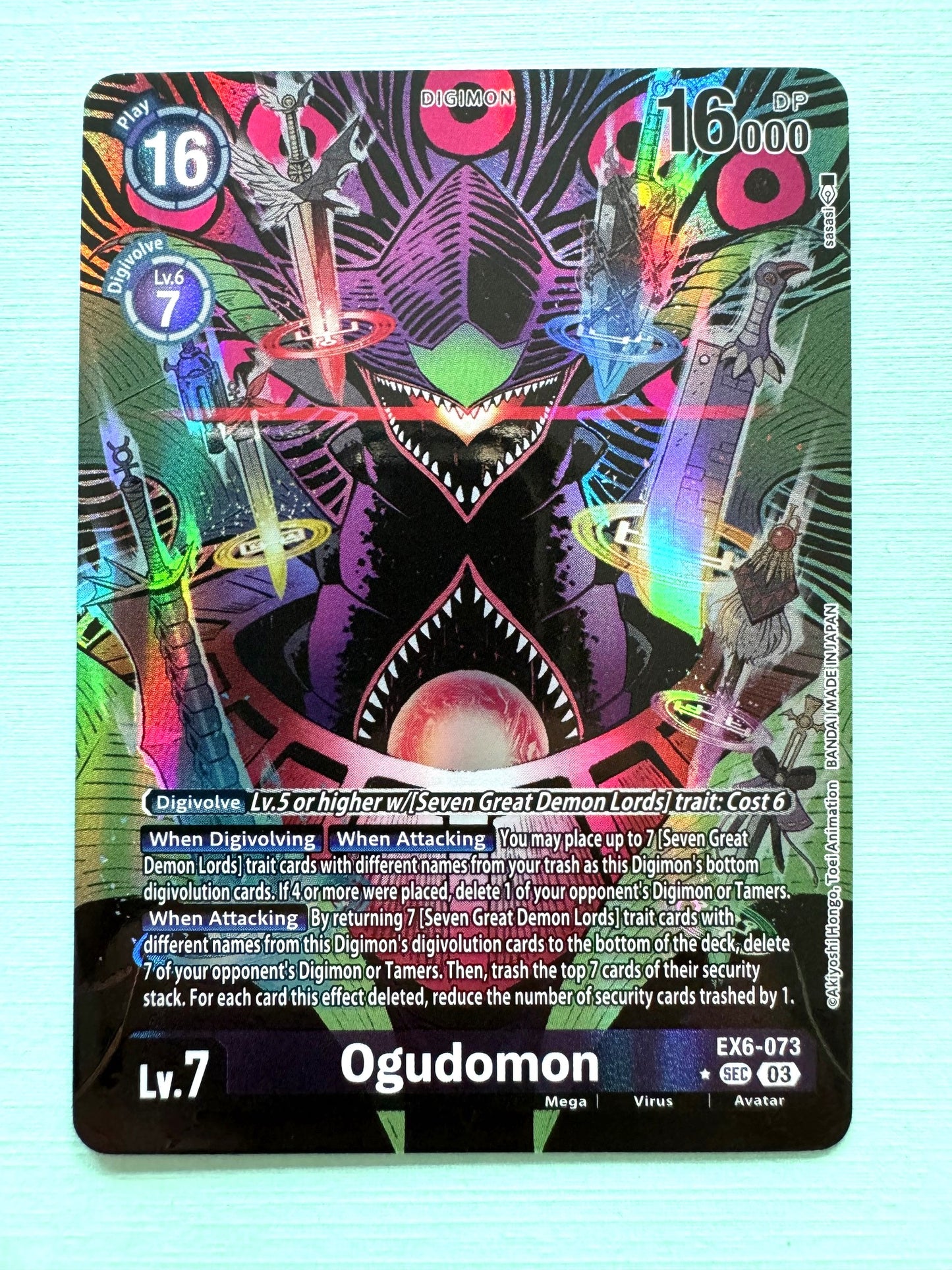 Digimon CCG - Ogudomon (Alternate Art) - (EX6-073) Infernal Ascension - SEC - NM